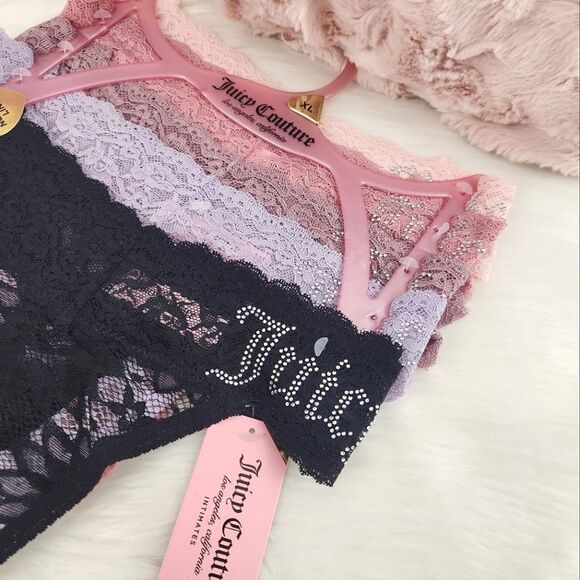 EXTRA LARGE {Juicy Couture} Lace Thong 5 Pack - Picture 3 of 3